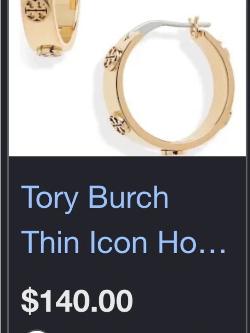 Tory Burch Gold and Ivory Huggie Earrings